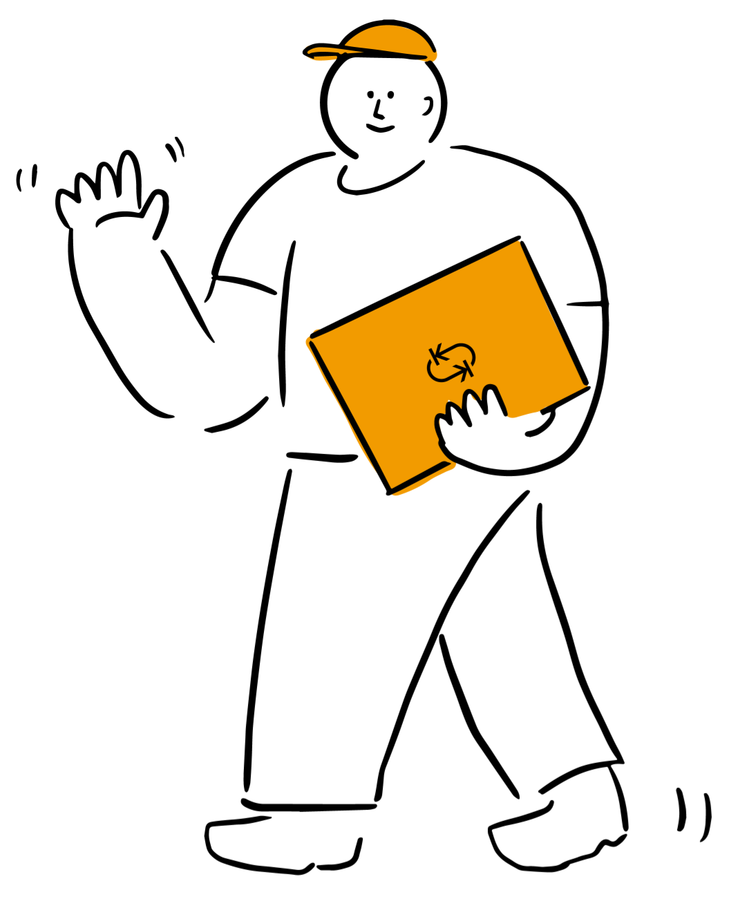 Illustration of a Klyk engineer waving