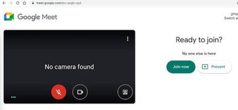 Google Meet: No camera found
